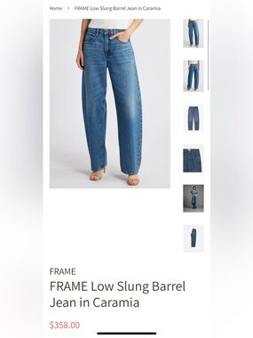 FRAME Low Slung Barrel Jean in Caramia size 27